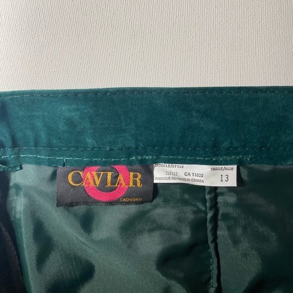 Vintage Caviar Women’s Forest Green Leather Skirt size 13 Christmas Autumn - Picture 5 of 6